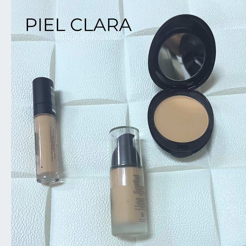 SET MAQUILLAJE BASE + CORRECTOR + EL POLVO