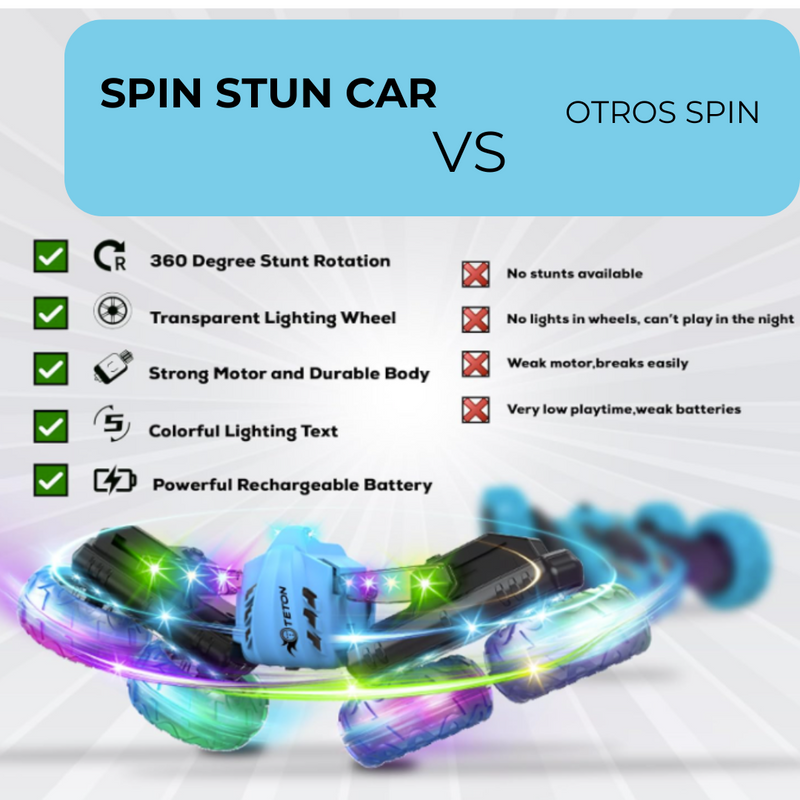 SPIN STUNT CARRO DE CONTROL REMOTO MULTICOLOR