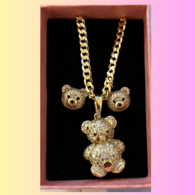 SET CADENA DE OSO CON ARETES