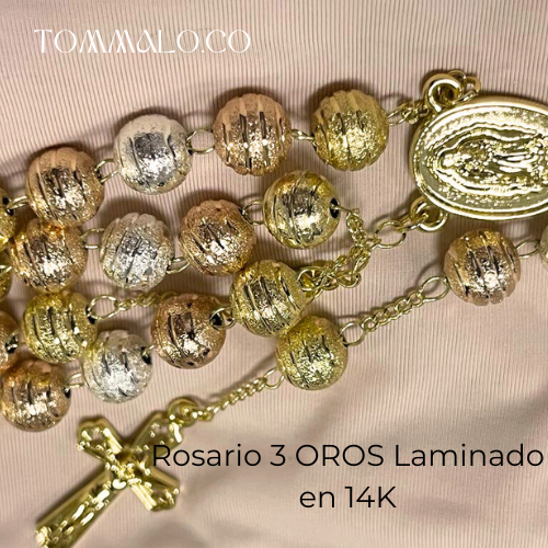 ROSARIO UNISEX EN ORO  LAMINADODE 14K 30"